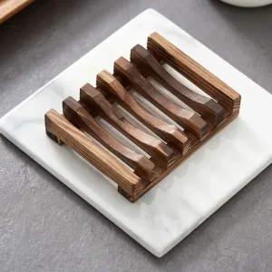 Houten bamboe zeepbakje met gaten