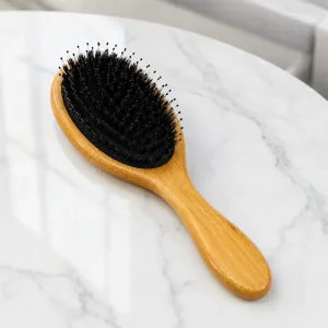 Ontklittende haarborstel met zachte haren en houten kam voor hoofdhuidmassage
