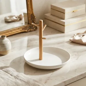 Bamboe boomtak sleutelhanger opbergtray