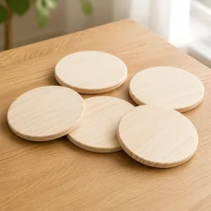 5 stuks doe-het-zelf blanco houten onderzetters voor knutselen