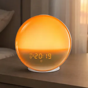Wake-up wekker met natuurlijk zonsopgangslicht, USB-bedlamp met radio