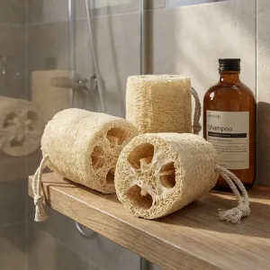 3 stuks natuurlijke lichaamsscrubber Egyptische loofah exfoliërende spons voor de douche
