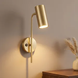 Moderne wandlamp met zwenkarm, draaibare ledlamp en schakelaar